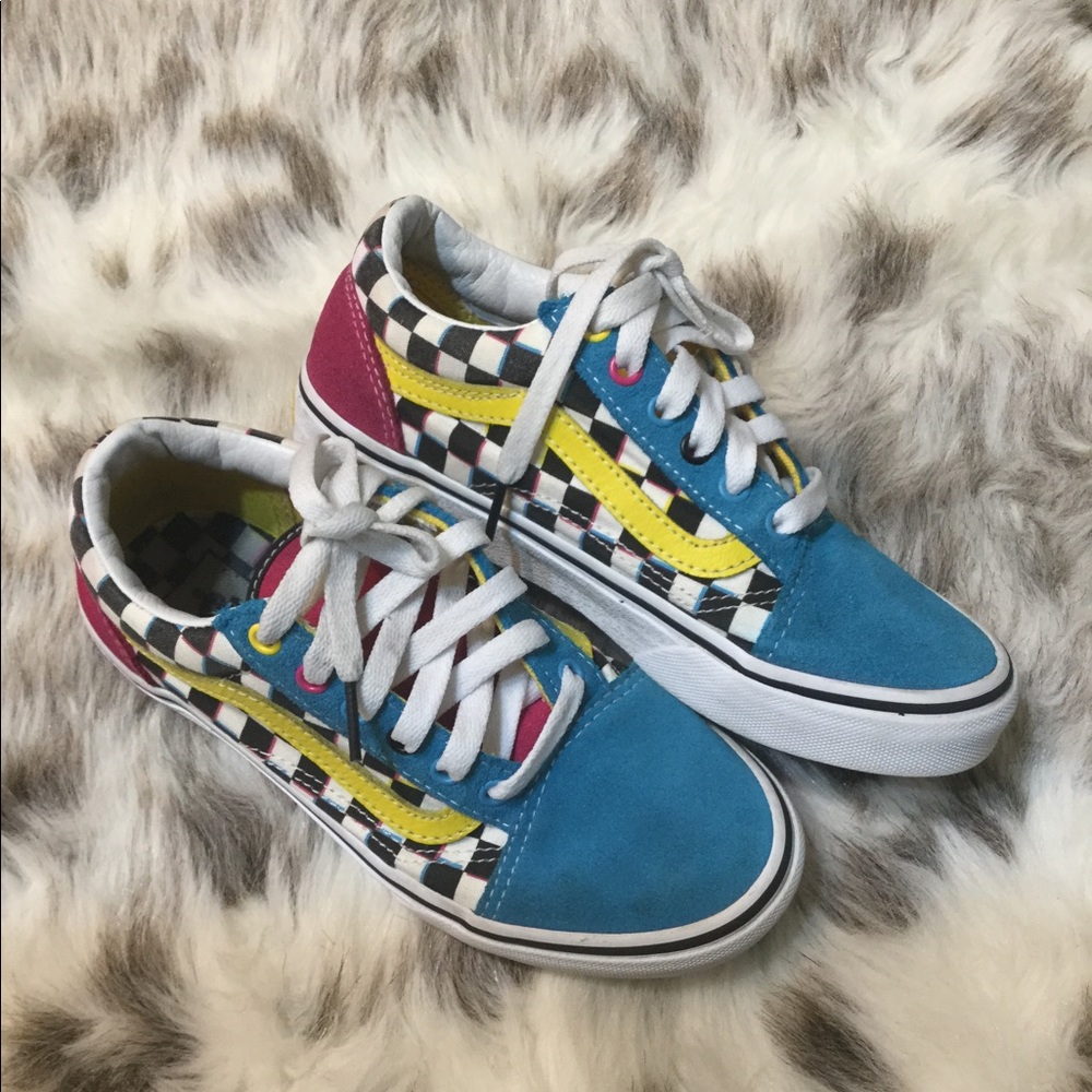 VANS old skool Crazy Chex Multi checkers Sz 3.5Y